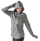 Women's New Orleans Saints G III 4Her by Carl Banks Recovery Full Zip Hoodie Heathered Gray FengYun,baseball caps,new era cap wholesale,wholesale hats