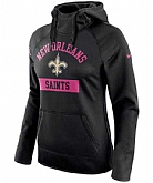 Women's New Orleans Saints Nike Breast Cancer Awareness Circuit Performance Pullover Hoodie - Black FengYun,baseball caps,new era cap wholesale,wholesale hats