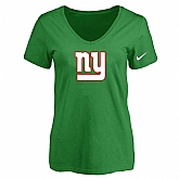 Women's New York Giants D.Green Logo V neck T-Shirt FengYun,baseball caps,new era cap wholesale,wholesale hats