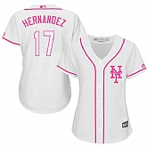Women's New York Mets #17 Keith Hernandez White Pink New Cool Base Jersey,baseball caps,new era cap wholesale,wholesale hats