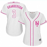 Women's New York Mets #3 Curtis Granderson White Pink New Cool Base Jersey,baseball caps,new era cap wholesale,wholesale hats