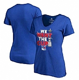 Women's New York Rangers Fanatics Branded 2017 NHL Stanley Cup Playoff Participant Blue Line Plus Size V Neck T Shirt Royal FengYun,baseball caps,new era cap wholesale,wholesale hats