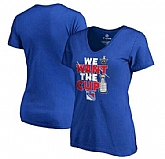 Women's New York Rangers Fanatics Branded 2017 NHL Stanley Cup Playoff Participant Blue Line Slim Fit V Neck T Shirt Royal FengYun