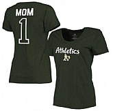 Women's Oakland Athletics 2017 Mother's Day #1 Mom Plus Size T-Shirt - Green FengYun,baseball caps,new era cap wholesale,wholesale hats