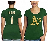 Women's Oakland Athletics Majestic Threads Mother's Day #1 Mom T-Shirt - Green FengYun,baseball caps,new era cap wholesale,wholesale hats