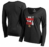 Women's Ottawa Senators Fanatics Branded 2017 NHL Stanley Cup Playoffs Participant Blue Line Long Sleeve V Neck T Shirt Black FengYun,baseball caps,new era cap wholesale,wholesale hats