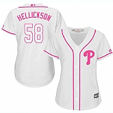 Women's Philadelphia Phillies #58 Jeremy Hellickson White Pink New Cool Base Jersey,baseball caps,new era cap wholesale,wholesale hats