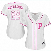 Women's Pittsburgh Pirates #22 Andrew McCutchen White Pink New Cool Base Jersey,baseball caps,new era cap wholesale,wholesale hats