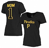 Women's Pittsburgh Pirates 2017 Mother's Day #1 Mom Plus Size T-Shirt - Black FengYun,baseball caps,new era cap wholesale,wholesale hats
