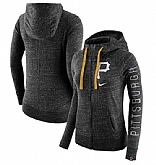 Women's Pittsburgh Pirates Nike Vintage Full-Zip Hoodie - Heather Black FengYun,baseball caps,new era cap wholesale,wholesale hats