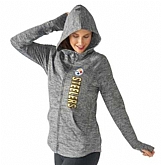 Women's Pittsburgh Steelers G III 4Her by Carl Banks Recovery Full Zip Hoodie Heathered Gray FengYun,baseball caps,new era cap wholesale,wholesale hats