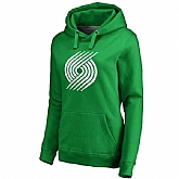 Women's Portland Trail Blazers Fanatics Branded Kelly Green St. Patrick's Day White Logo Pullover Hoodie FengYun,baseball caps,new era cap wholesale,wholesale hats