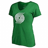 Women's Portland Trail Blazers Fanatics Branded Kelly Green St. Patrick's Day White Logo T-Shirt FengYun,baseball caps,new era cap wholesale,wholesale hats