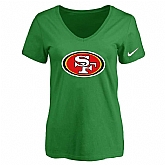 Women's San Francisco 49ers D.Green Logo V neck T-Shirt FengYun,baseball caps,new era cap wholesale,wholesale hats