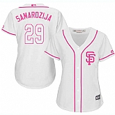 Women's San Francisco Giants #29 Jeff Samardzija White Pink New Cool Base Jersey,baseball caps,new era cap wholesale,wholesale hats