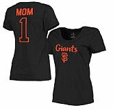 Women's San Francisco Giants 2017 Mother's Day #1 Mom Plus Size T-Shirt - Black FengYun,baseball caps,new era cap wholesale,wholesale hats