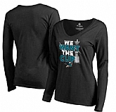 Women's San Jose Sharks Fanatics Branded 2017 NHL Stanley Cup Playoff Participant Blue Line V Neck Long Sleeve T Shirt Black FengYun,baseball caps,new era cap wholesale,wholesale hats