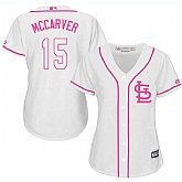Women's St. Louis Cardinals #15 Tim McCarver White Pink New Cool Base Jersey,baseball caps,new era cap wholesale,wholesale hats