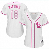 Women's St. Louis Cardinals #18 Carlos Martinez White Pink New Cool Base Jersey,baseball caps,new era cap wholesale,wholesale hats