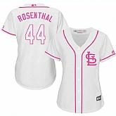 Women's St. Louis Cardinals #44 Trevor Rosenthal White Pink New Cool Base Jersey,baseball caps,new era cap wholesale,wholesale hats