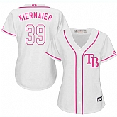 Women's Tampa Bay Rays #39 Kevin Kiermaier White Pink New Cool Base Jersey,baseball caps,new era cap wholesale,wholesale hats