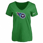 Women's Tennessee Titans D.Green Logo V neck T-Shirt FengYun,baseball caps,new era cap wholesale,wholesale hats