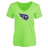 Women's Tennessee Titans L.Green Logo V neck T-Shirt FengYun,baseball caps,new era cap wholesale,wholesale hats