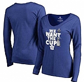 Women's Toronto Maple Leafs Fanatics Branded 2017 NHL Stanley Cup Playoffs Participant Blue Line Long Sleeve V Neck T Shirt Royal FengYun,baseball caps,new era cap wholesale,wholesale hats