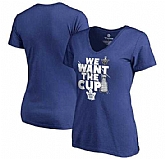 Women's Toronto Maple Leafs Fanatics Branded 2017 NHL Stanley Cup Playoffs Participant Blue Line Slim Fit V Neck T Shirt Royal FengYun