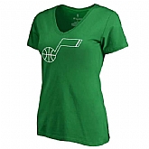 Women's Utah Jazz Fanatics Branded Kelly Green St. Patrick's Day White Logo T-Shirt FengYun