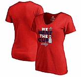 Women's Washington Capitals Fanatics Branded 2017 NHL Stanley Cup Playoff Participant Blue Line Plus Size V Neck T Shirt Red FengYun,baseball caps,new era cap wholesale,wholesale hats