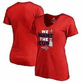 Women's Washington Capitals Fanatics Branded 2017 NHL Stanley Cup Playoff Participant Blue Line Slim Fit V Neck T Shirt Red FengYun,baseball caps,new era cap wholesale,wholesale hats