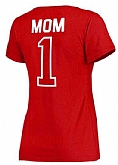 Women's Washington Nationals 2017 Mother's Day #1 Mom V-Neck T-Shirt - Red FengYun,baseball caps,new era cap wholesale,wholesale hats
