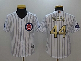 Youth Chicago Cubs #44 Anthony Rizzo White World Series Champions Gold Program Cool Base Jersey,baseball caps,new era cap wholesale,wholesale hats