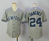 Youth New York Yankees #24 Gary Sanchez Gray New Cool Base Jersey,baseball caps,new era cap wholesale,wholesale hats