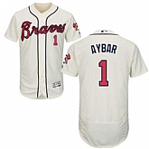 Atlanta Braves #1 Erick Aybar Cream Flexbase Stitched Jersey DingZhi,baseball caps,new era cap wholesale,wholesale hats