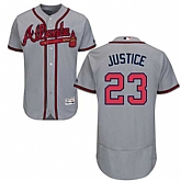 Atlanta Braves #23 David Justice Gray Flexbase Stitched Jersey DingZhi,baseball caps,new era cap wholesale,wholesale hats