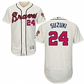 Atlanta Braves #24 Kurt Suzuki Cream Flexbase Stitched Jersey DingZhi,baseball caps,new era cap wholesale,wholesale hats