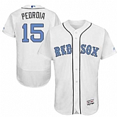 Boston Red Sox #15 Dustin Pedroia White Father's Day Flexbase Stitched Jersey DingZhi,baseball caps,new era cap wholesale,wholesale hats