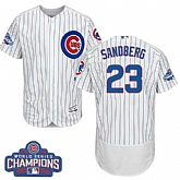 Chicago Cubs #23 Ryne Sandberg White 2016 World Series Champions Flexbase Stitched Jersey DingZhi,baseball caps,new era cap wholesale,wholesale hats