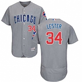 Chicago Cubs #34 Jon Lester Gray Flexbase Stitched Jersey DingZhi,baseball caps,new era cap wholesale,wholesale hats