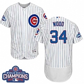 Chicago Cubs #34 Kerry Wood White 2016 World Series Champions Flexbase Stitched Jersey DingZhi,baseball caps,new era cap wholesale,wholesale hats