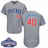 Chicago Cubs #40 Willson Contreras Gray 2016 World Series Champions Flexbase Stitched Jersey DingZhi,baseball caps,new era cap wholesale,wholesale hats