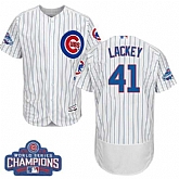 Chicago Cubs #41 John Lackey White 2016 World Series Champions Flexbase Stitched Jersey DingZhi,baseball caps,new era cap wholesale,wholesale hats