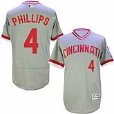 Cincinnati Reds #4 Brandon Phillips Gray Cooperstown Collection Flexbase Stitched Jersey DingZhi,baseball caps,new era cap wholesale,wholesale hats