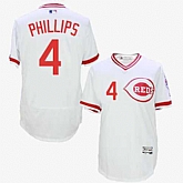 Cincinnati Reds #4 Brandon Phillips White Cooperstown Collection Flexbase Stitched Jersey DingZhi,baseball caps,new era cap wholesale,wholesale hats