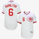 Cincinnati Reds #6 Billy Hamilton White Cooperstown Collection Flexbase Stitched Jersey DingZhi,baseball caps,new era cap wholesale,wholesale hats