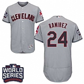 Cleveland Indians #24 Jose Ramirez Gray 2016 World Series Flexbase Stitched Jersey DingZhi,baseball caps,new era cap wholesale,wholesale hats