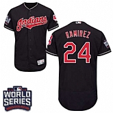 Cleveland Indians #24 Jose Ramirez Navy 2016 World Series Flexbase Stitched Jersey DingZhi,baseball caps,new era cap wholesale,wholesale hats