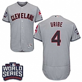 Cleveland Indians #4 Juan Uribe Gray 2016 World Series Flexbase Stitched Jersey DingZhi,baseball caps,new era cap wholesale,wholesale hats